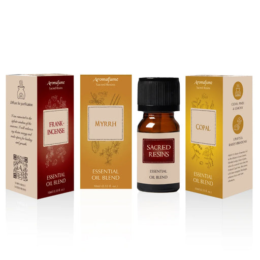 Spiritual Cleansing Essential Oils Set – Frankincense, Myrrh & Copal for grounding and healing rituals